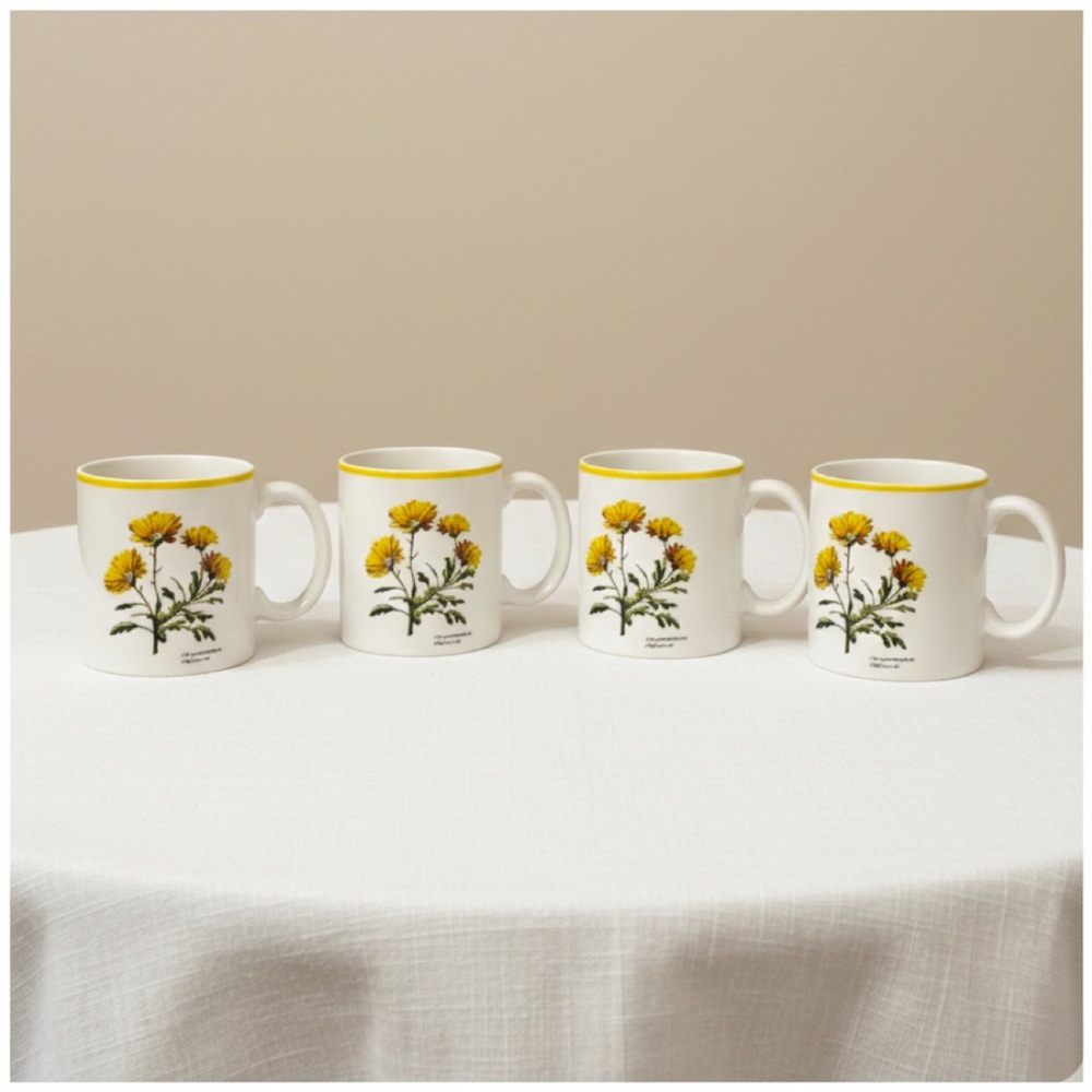 Kingston Gardens 4 Chrysanthemum Cups /MugsSignature Housewares Inc Japan